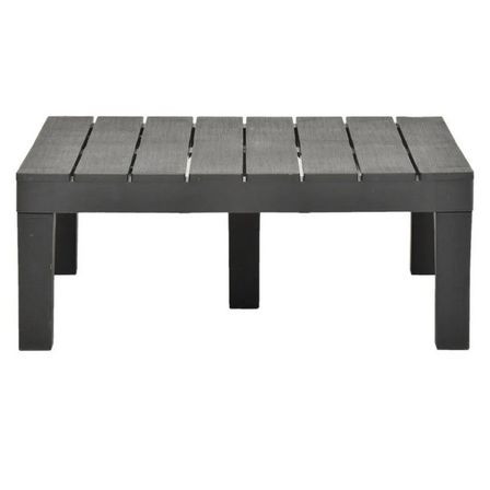 Table basse de jardin carrée plastique anthracite Komed
