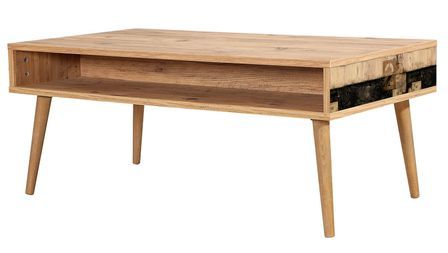 Table basse en bois clair originale avec niche Kiza 764