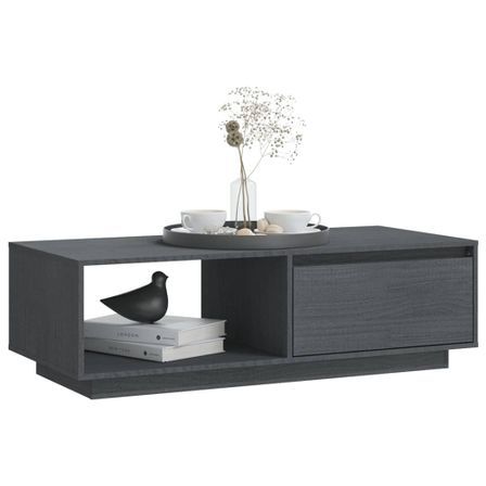 Table basse Gris 110x50x33,5 cm Bois de pin massif 2