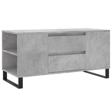 Table basse gris béton 102x44,5x50 cm bois d'ingénierie