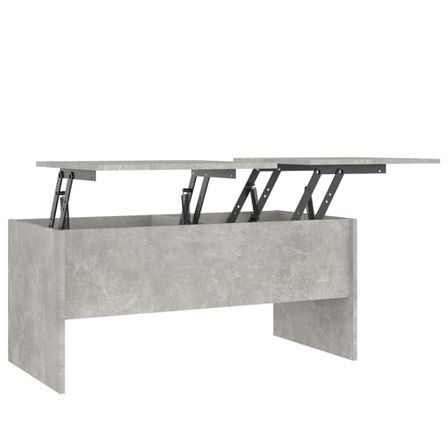Table basse Gris béton 102x50,5x46,5 cm Bois d'ingénierie