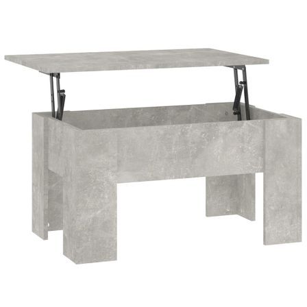 Table basse Gris béton 79x49x41 cm Bois d'ingénierie 2