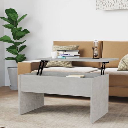Table basse Gris béton 80x50,5x41,5 cm Bois d'ingénierie