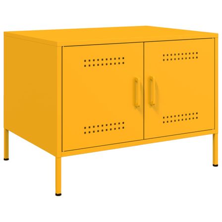 Table basse jaune moutarde 68x50x50,5 cm acier laminé à froid