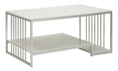 Table basse Kayseri métal argenté effet marbre design