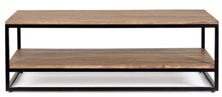 Table basse KLAZIK 118 cm bois clair de Sheesham et acier noir