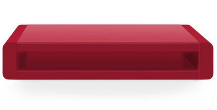 Table basse Laquée Rouge et Verre teinté rouge Kero