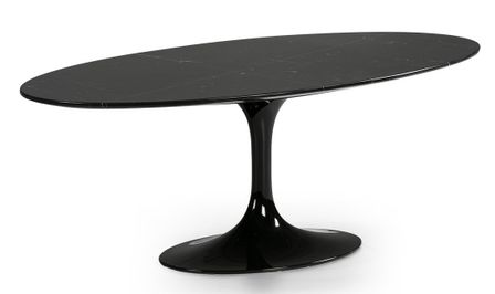 Table basse marbre et pied fibre de verre noir 120 cm