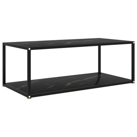 Table basse Noir 100x50x35 cm Verre trempé 2