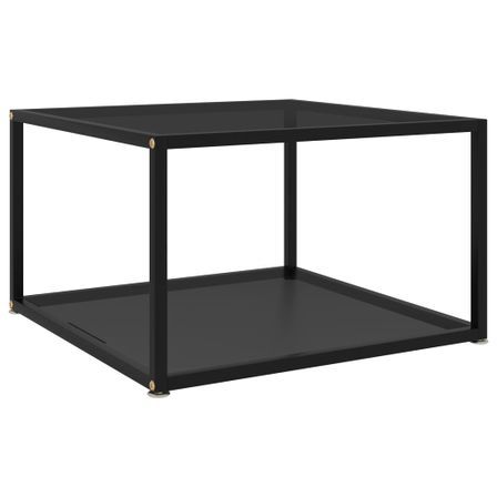 Table basse Noir 60x60x35 cm Verre trempé 2