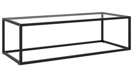 Table basse Noir avec verre trempé 120x50x35 cm