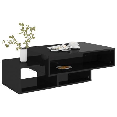 Table basse Noir brillant 105x55x32 cm