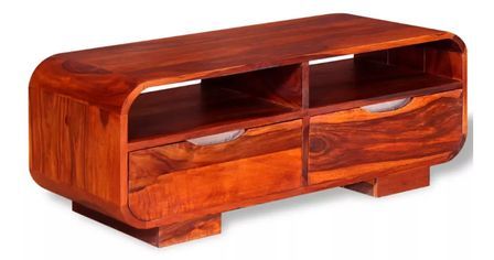 Table basse rectangulaire 4 tiroirs sesham massif foncé Alam