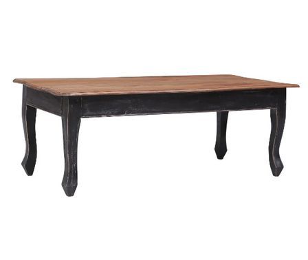 Table basse rectangulaire acajou massif clair et noir Jeannel