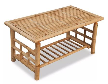 Table basse rectangulaire bambou clair Kyca