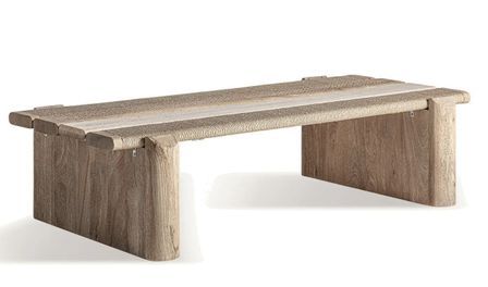 Table basse rectangulaire bois massif clair JACQUARD 140 cm – Design estudi{H}ac