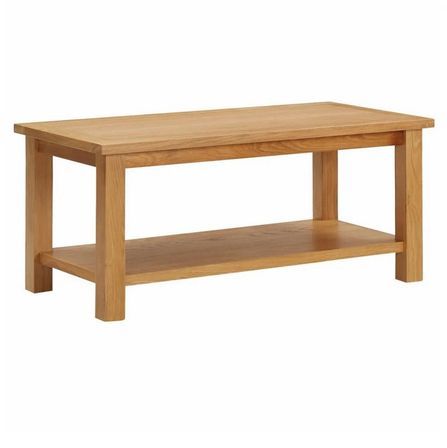 Table basse rectangulaire chêne massif clair Byur 90 cm