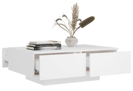 Table basse rectangulaire en bois avec rangement Komira 90 cm - Bois d'ingénierie