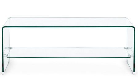Table basse rectangulaire en verre transparent IIRIS 100 cm