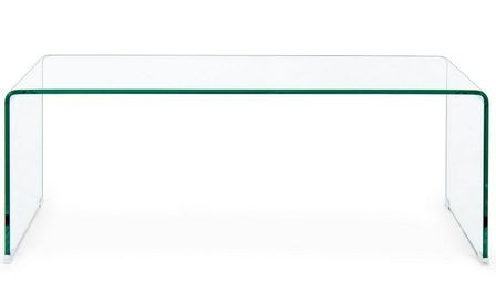 Table basse rectangulaire en verre transparent IIRIS 120 cm