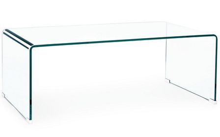 Table basse rectangulaire en verre transparent IRIDE