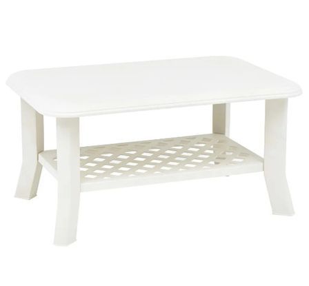 Table basse rectangulaire plastique blanc Manu