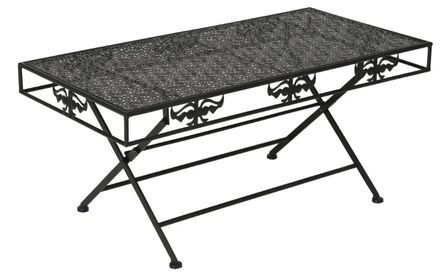 Table basse rectangulaire pliante métal noir Rudy