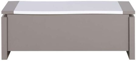 Table basse relevable bois laqué blanc et gris Ravi