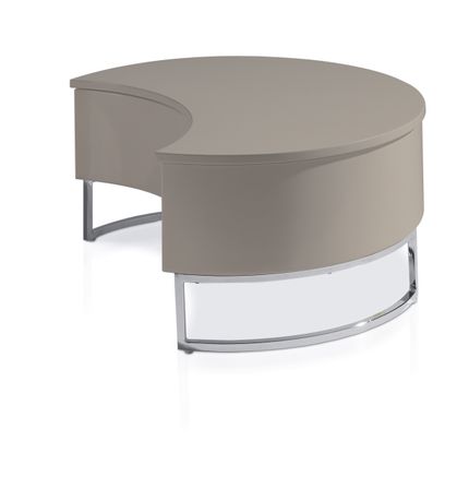 Table basse relevable Laquée Taupe Pied acier chromé Luna