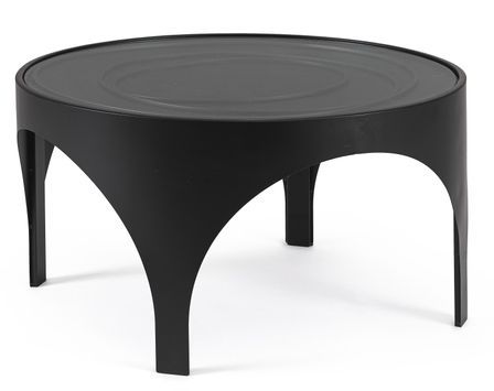Table basse ronde 4 pieds acier anthracite VERCAL – Lignes douces