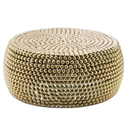 Table basse ronde en métal doré VALIDA – Ø 81 cm