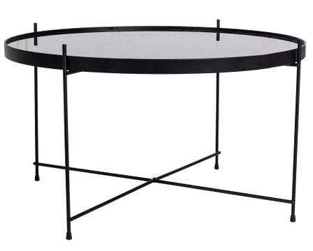 Table basse ronde en verre et acier laiton VENEZIA Ø70 cm