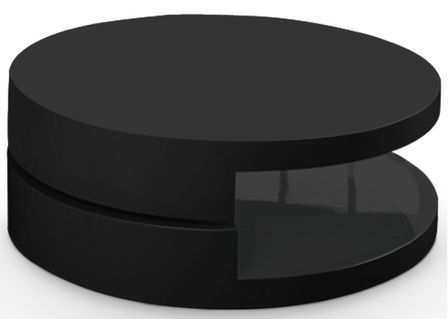 Table basse ronde laquée pivotante Noir Gloos