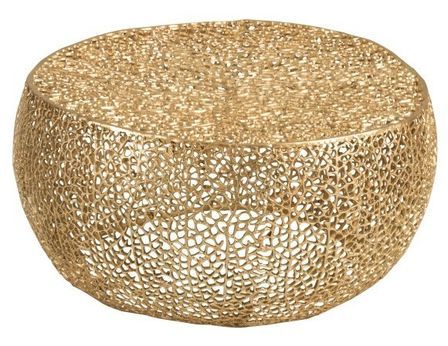 Table basse ronde métal doré Geera D 85 cm