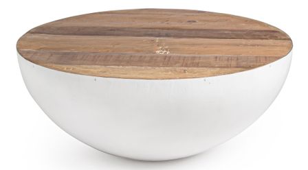 Table basse ronde style industriel LANCASTER