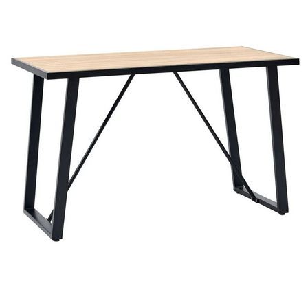 Table bois clair et pieds métal noir Ahut 120 cm