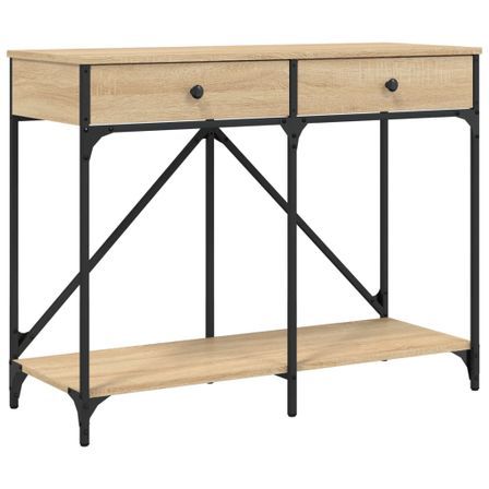 Table console chêne sonoma 100x39x78,5 cm bois d'ingénierie