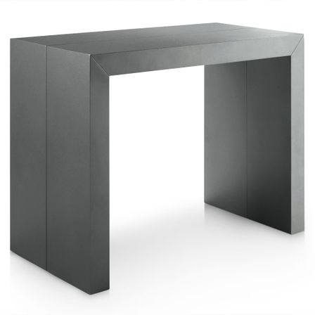Table console extensible Bois Gris satiné 50 à 250 cm - 12 personnes