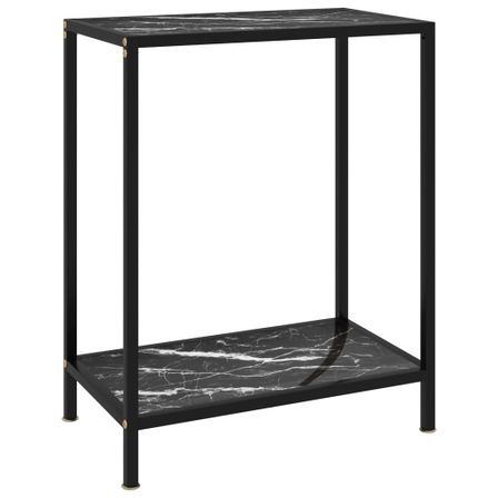 Table console Noir 60x35x75 cm Verre trempé 2