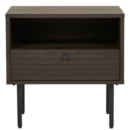 Table d'appoint 1 tiroir KYOTO – Chêne & métal noir