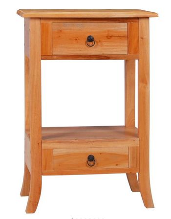 Table d'appoint 2 tiroirs acajou massif clair Futar