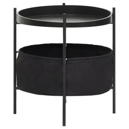 Table d'appoint avec panier 40x40x45,5 cm Noir