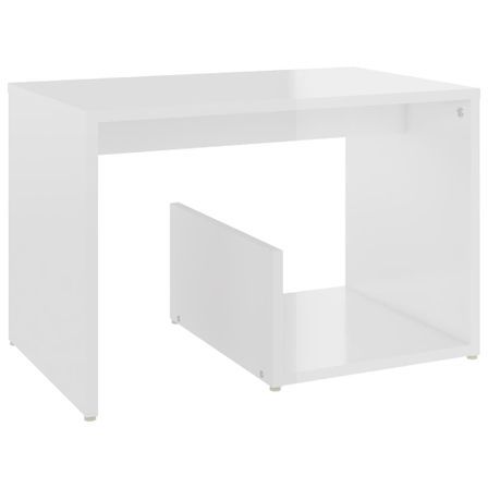 Table d'appoint Blanc brillant 59x36x38 cm
