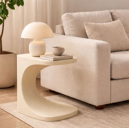 Table d'appoint blanche design pour intérieur et extérieur Salu