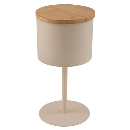 Table d'appoint bois clair et métal beige Praji H 59 cm