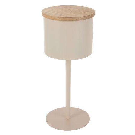 Table d'appoint bois clair et métal beige Praji H 74 cm