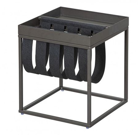Table d'appoint carrée métal gris Bubbly 35 cm