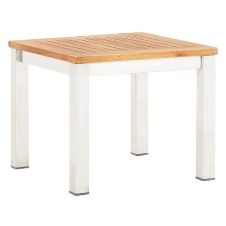 Table d'appoint de jardin acacia massif clair et métal Piriz