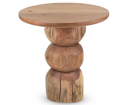 Table d'appoint en bois massif BARCA - Ø50 cm