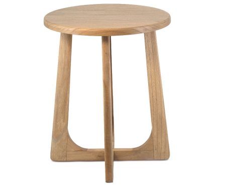 Table d’appoint en bois massif LANDY Ø45 cm – Design naturel